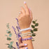 Arc-en-ciel violet | Argent | Bracelet Verre Double Galaxie